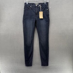 Madewell Jeans Womens 26 9" High-Rise Skinny Dark Indigo Blue Denim NWT